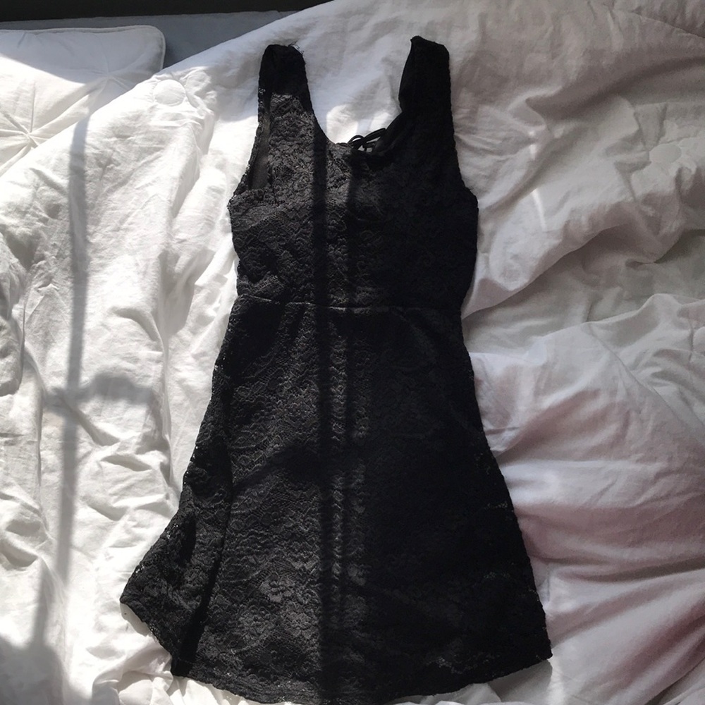 Black Lace Dress with Crisscross on the Back